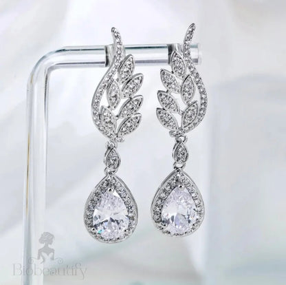 Laura Cubic Zirconia Wedding Earrings - Multiple Color Options