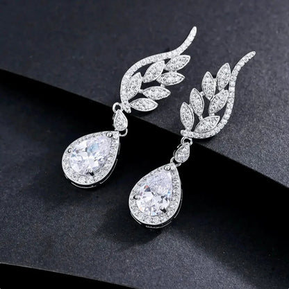 Laura Cubic Zirconia Wedding Earrings - Multiple Color Options