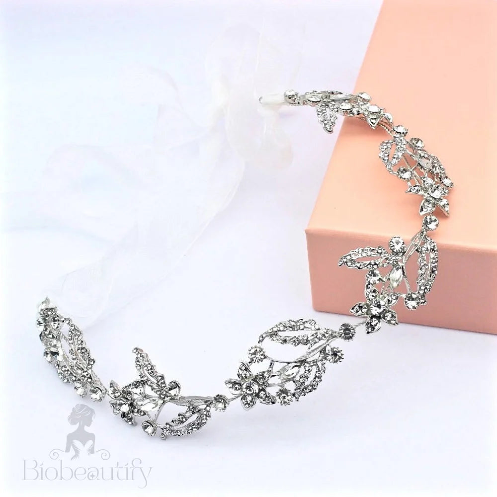 Lauren Silver Crystal Wedding Headband