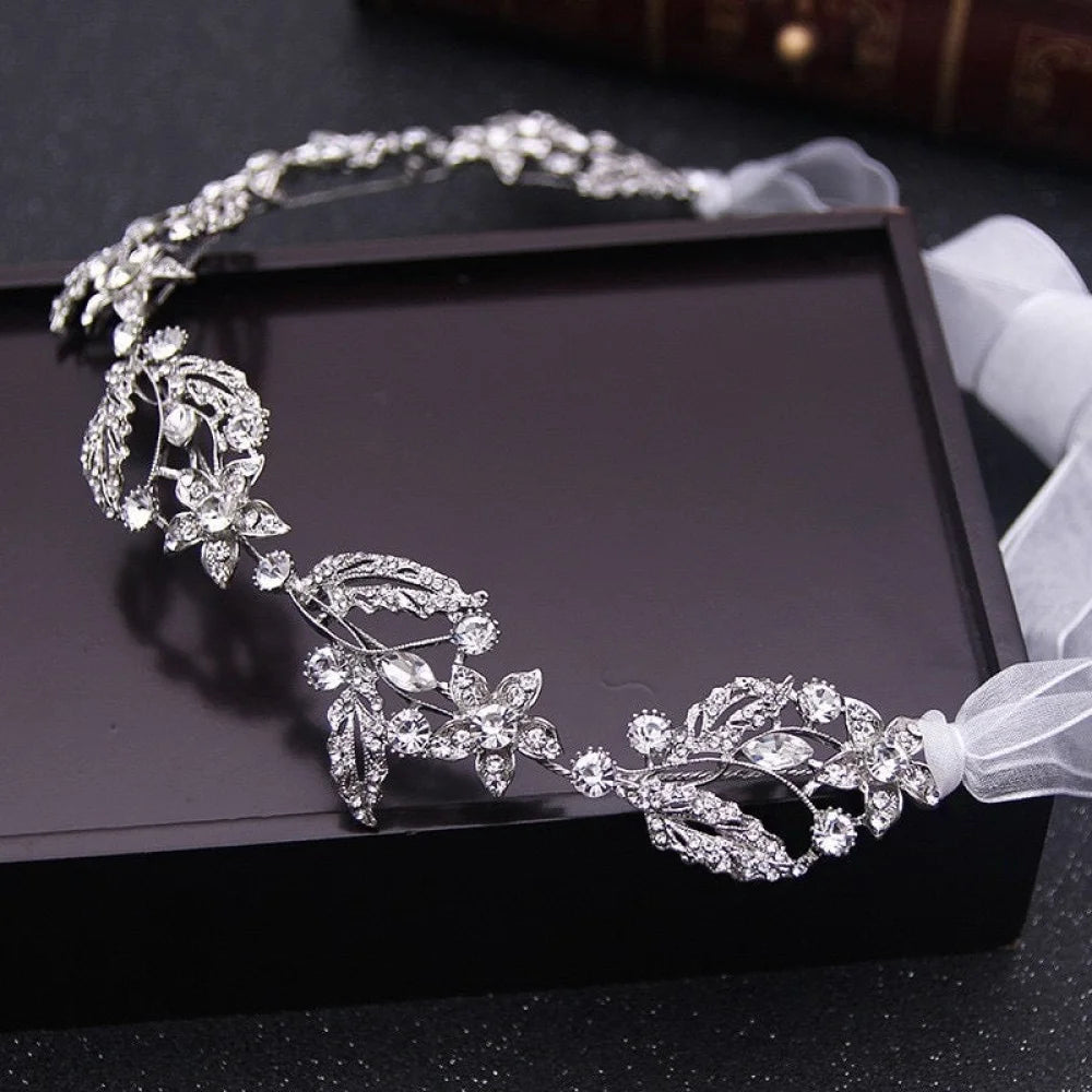 Lauren Silver Crystal Wedding Headband