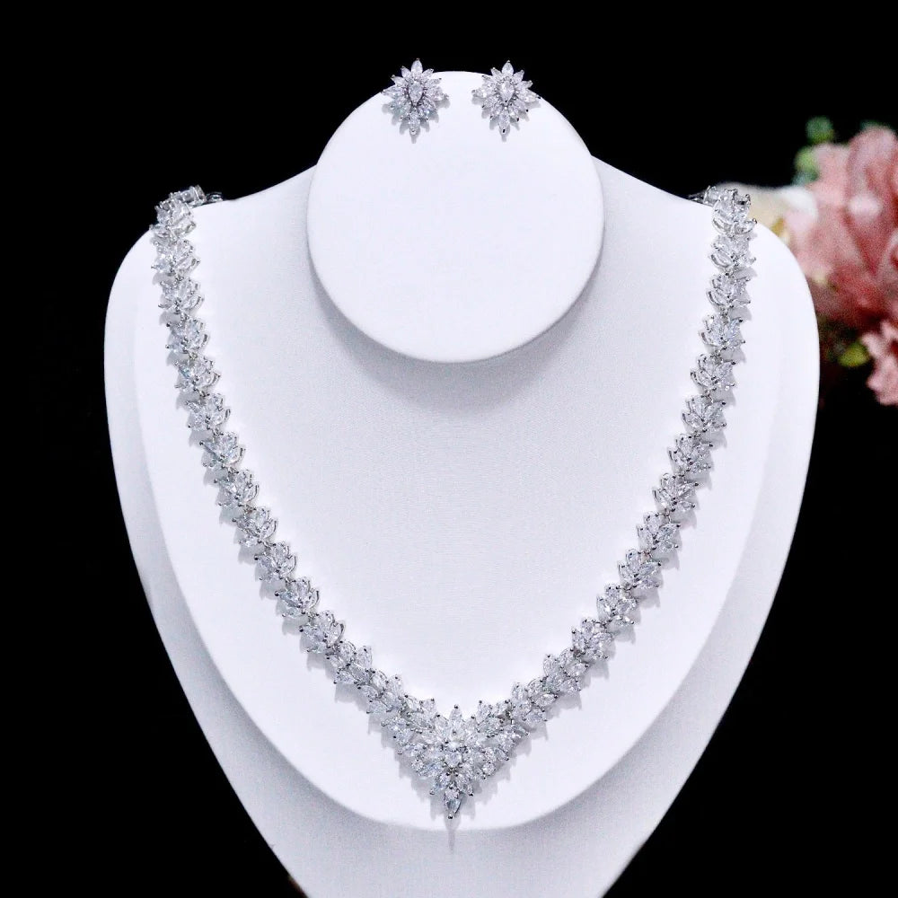 Lausanne Silver Cubic Zirconia Three-Piece Bridal Jewelry Set