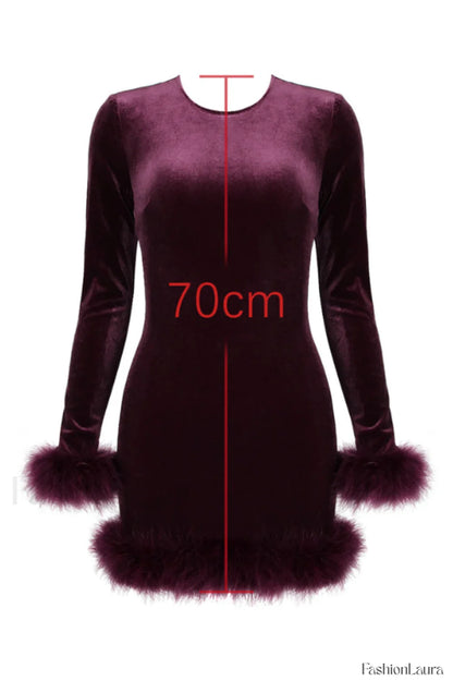 Lavinia Mulberry Stylish Velvet Mini Dress