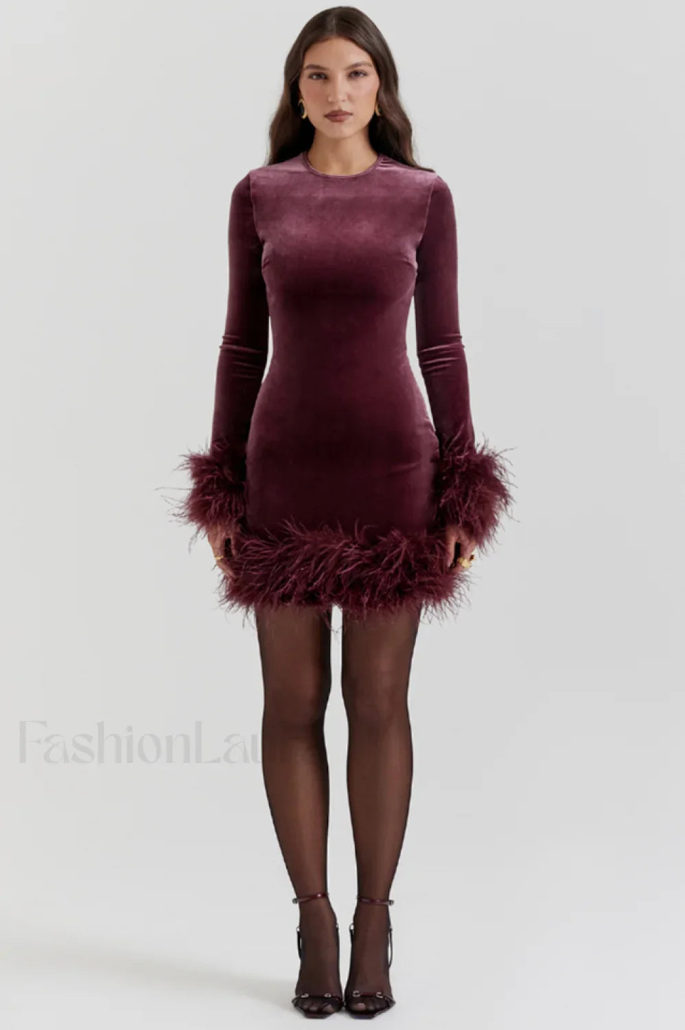 Lavinia Mulberry Stylish Velvet Mini Dress