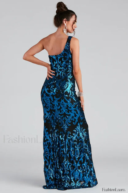 Layton Formal One Charming Shoulder Sequin Dress
