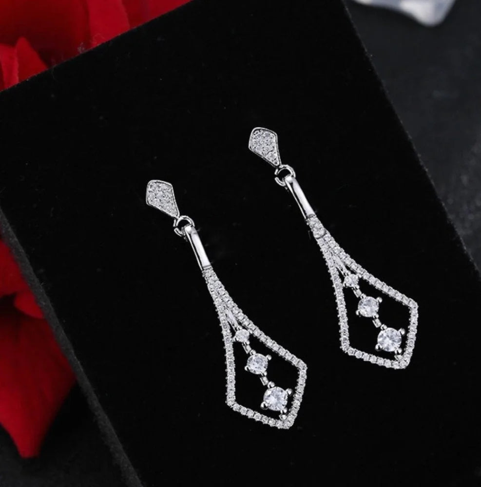 Leann Cubic Zirconia Wedding Earrings