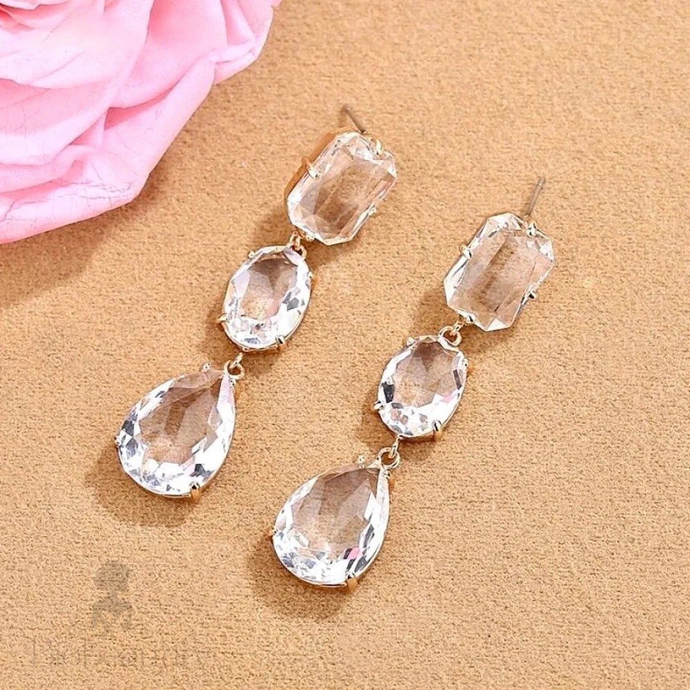 Leanna Crystal Bridal Earrings Available In Multiple Colors