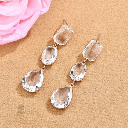 Leanna Crystal Bridal Earrings Available In Multiple Colors