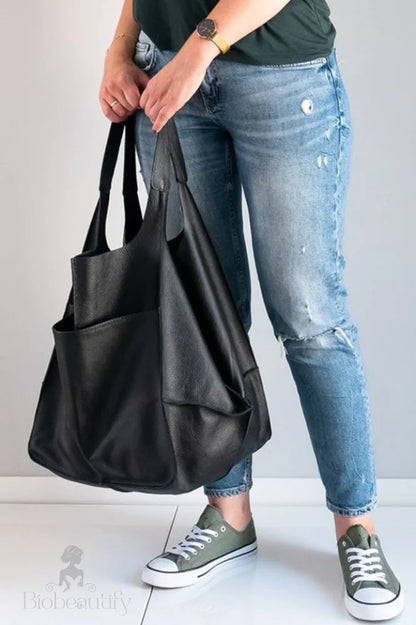 Leather Tote Bag For Shopping