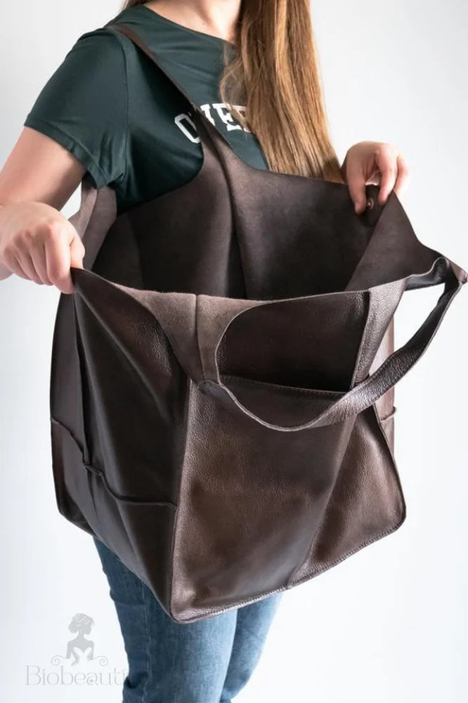 Leather Tote Bag For Shopping