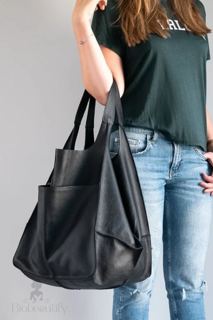 Leather Tote Bag For Shopping