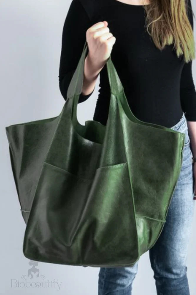 Leather Tote Bag For Shopping