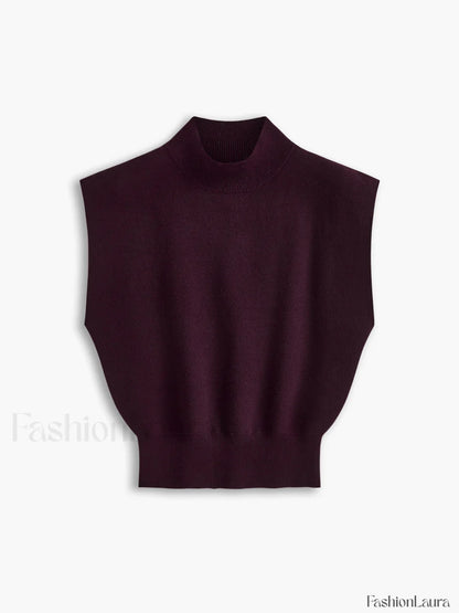 Leisurely Solid Pullover Sweater Vest Burgundy / XS Sweater Vests