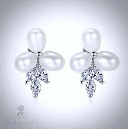 Lena Freshwater Pearl And Cz Bridal Earrings