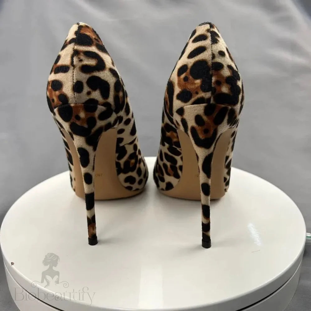 Leopard Print Pointy Toe High Heel Stiletto Pumps For Women