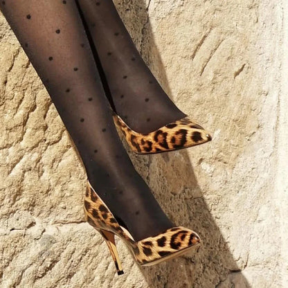 Leopard Pumps Shoes With 2.6 Inch Thin Heels