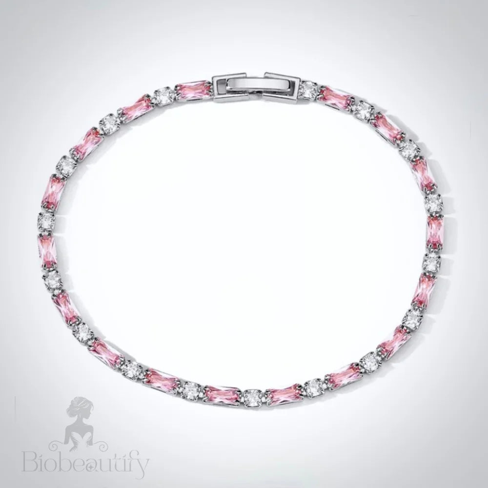 Lera Pink Cubic Zirconia Wedding Bracelet