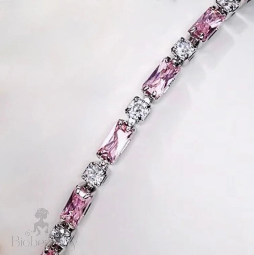 Lera Pink Cubic Zirconia Wedding Bracelet