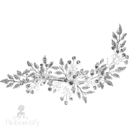 Leroy Handmade Wedding Hair Comb Clip With Silver Austrian Crystals