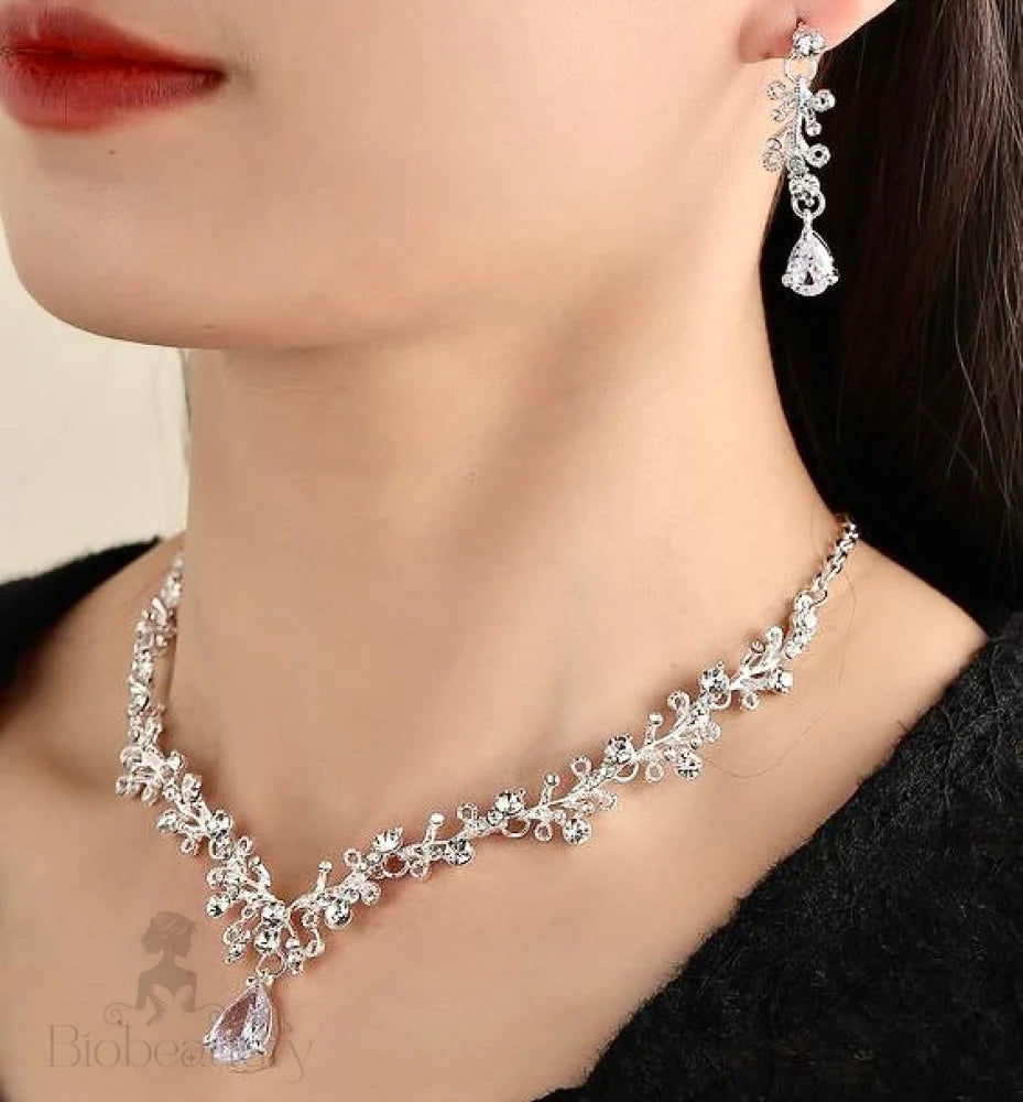 Liana Bridal Tiara And Jewelry Set - Available In Gold Silver