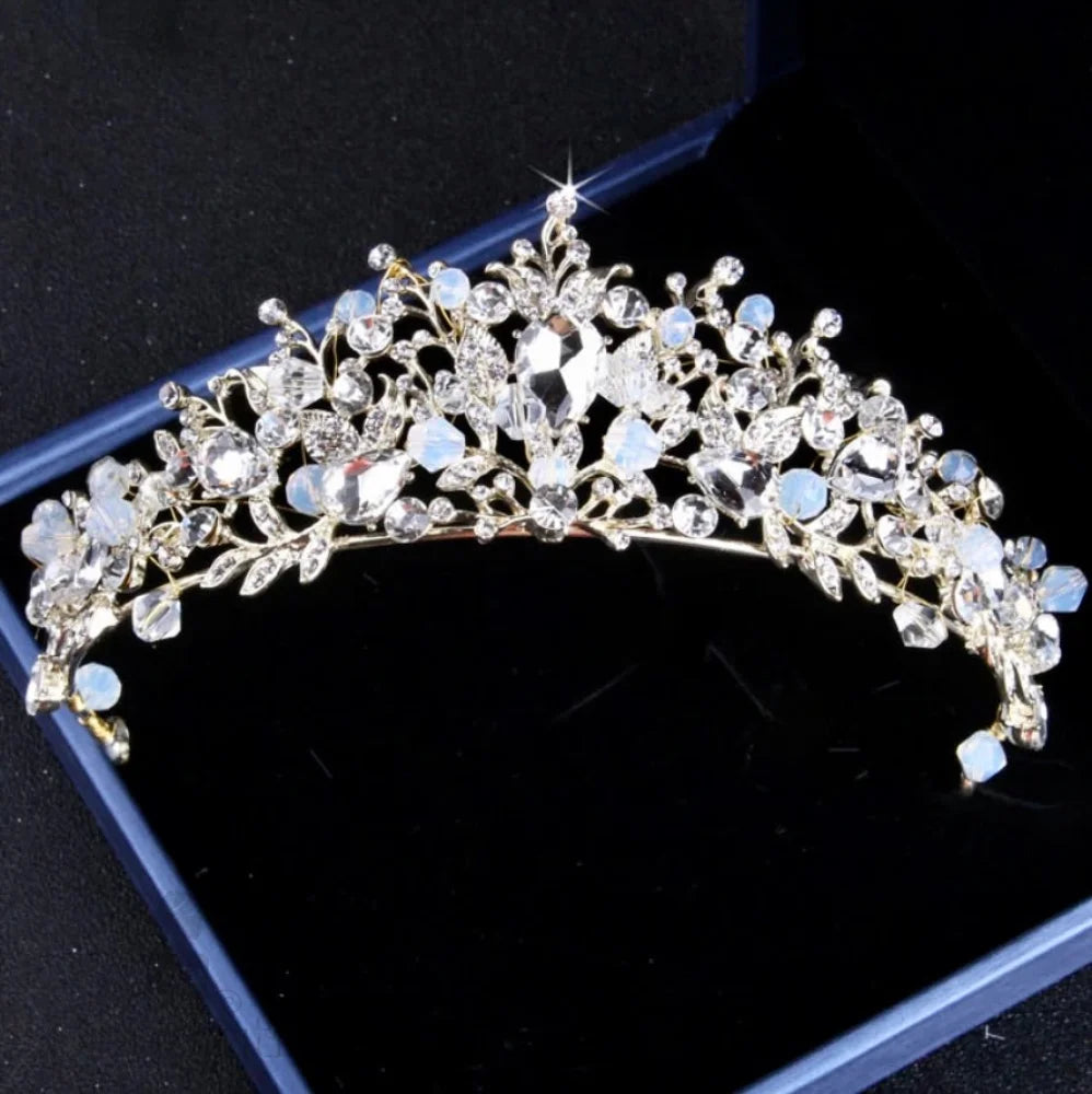 Wedding Jewelry and Accessories - Bridal 3-Piece Jewelry Set With Tiara - Available in Gold and Silver