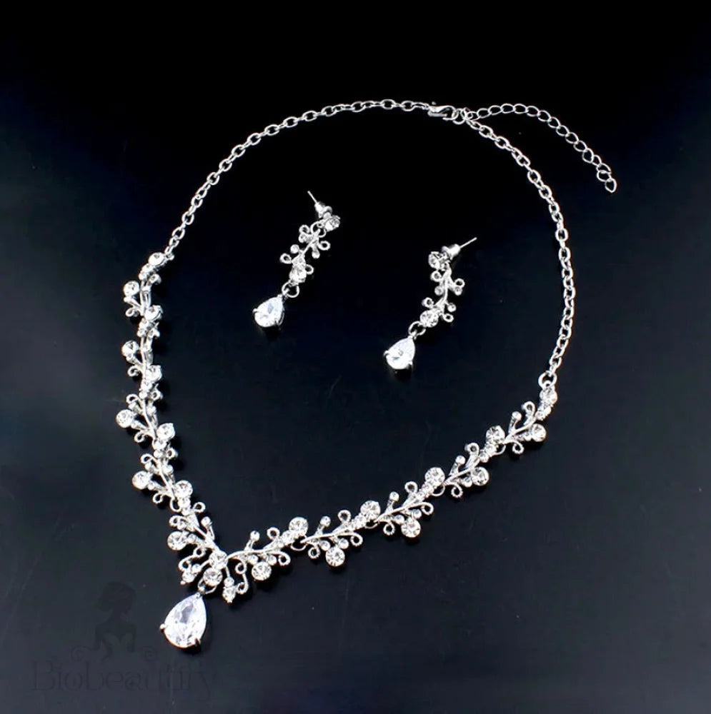 Wedding Jewelry and Accessories - Bridal 3-Piece Jewelry Set With Tiara - Available in Gold and Silver