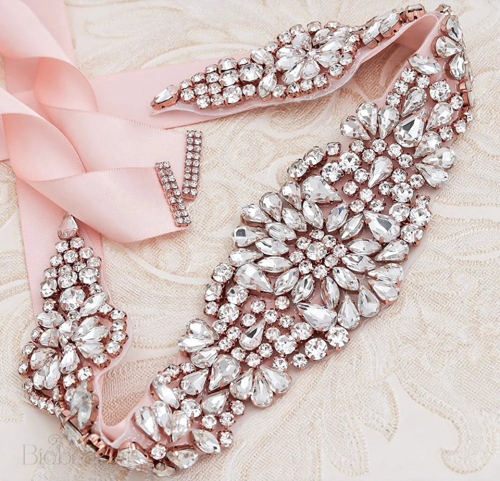 Lilian Rose Gold Crystal Bridal Sash