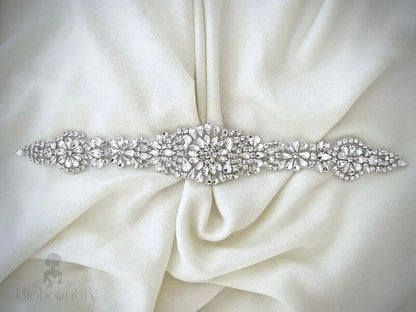 Lilian Silver Crystal Bridal Sash