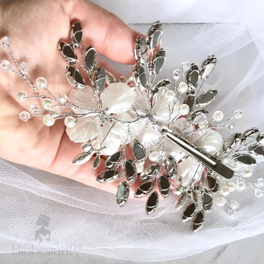 Lillah Pearl Crystal Bridal Hair Clip Vine