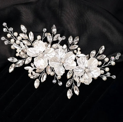 Lillah Pearl Crystal Bridal Hair Clip Vine