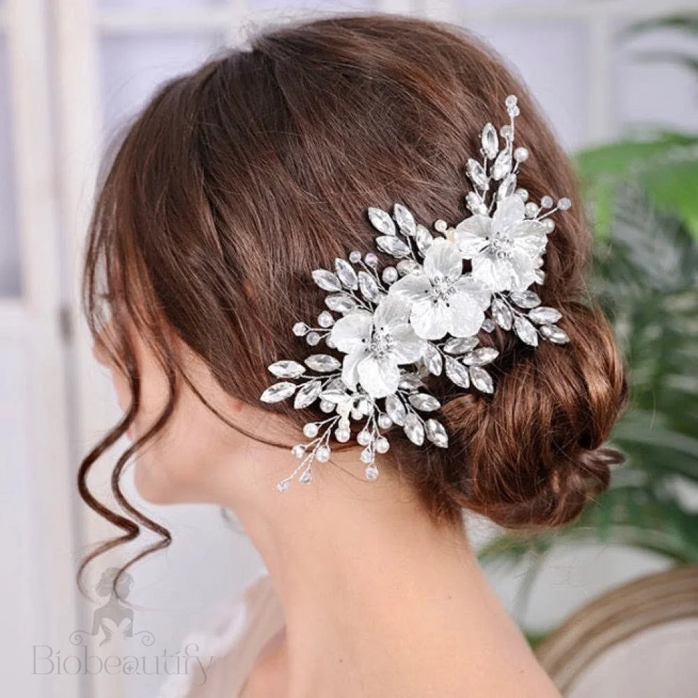 Lillah Pearl Crystal Bridal Hair Clip Vine