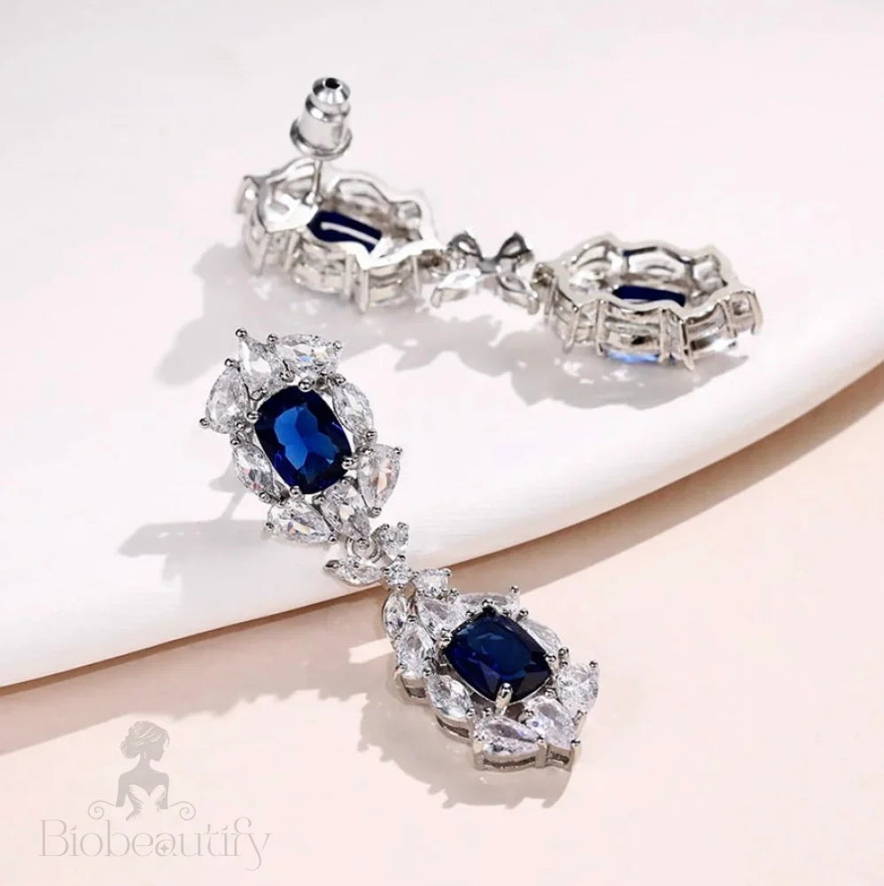 Lillia Blue Zirconia Bridal Earrings