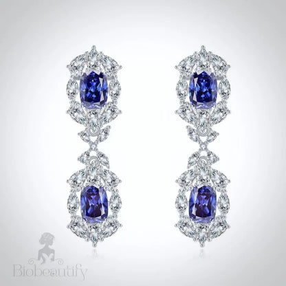 Lillia Blue Zirconia Bridal Earrings