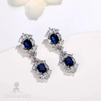 Lillia Blue Zirconia Bridal Earrings