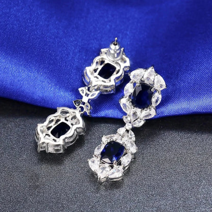 Lillia Blue Zirconia Bridal Earrings