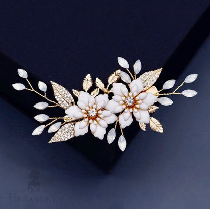 Lillian Opal Gold Hair Clip For Brides