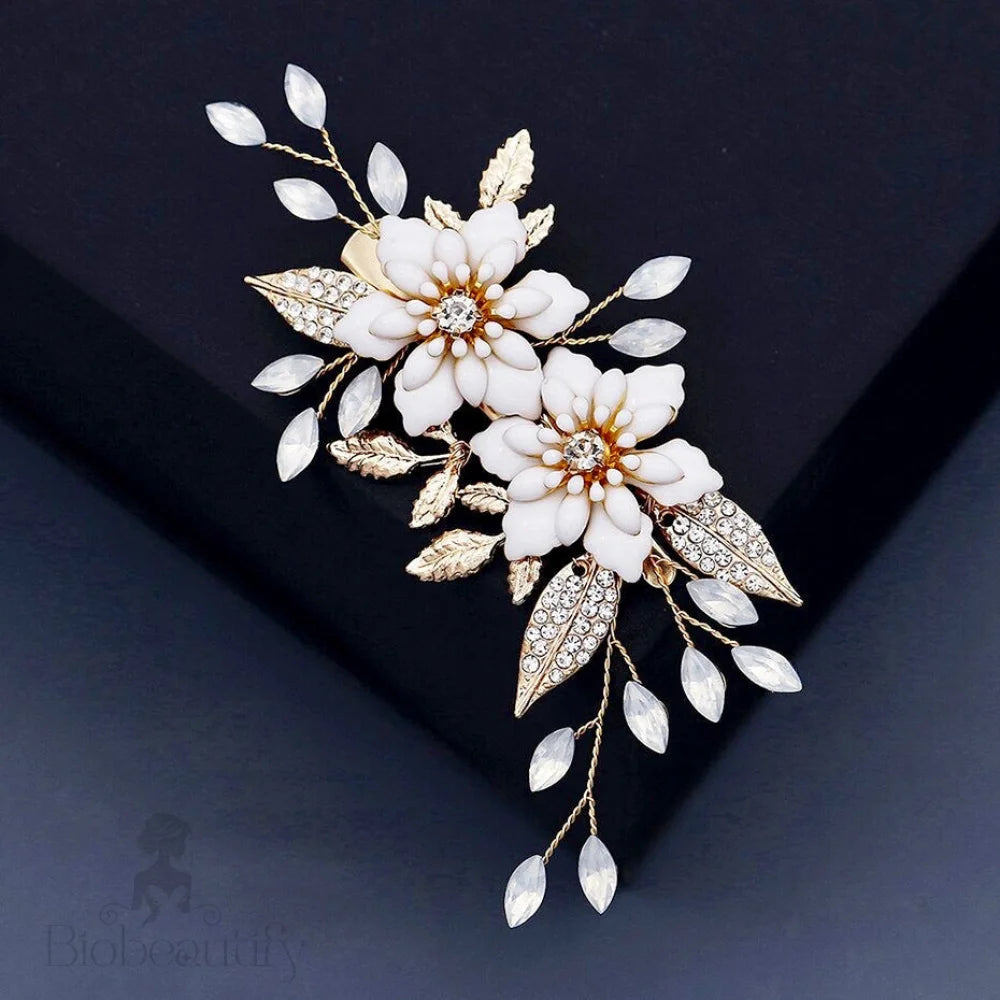 Lillian Opal Gold Hair Clip For Brides