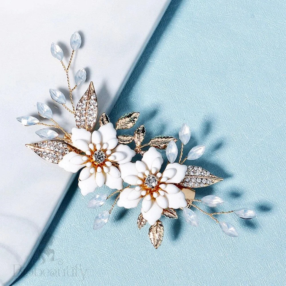 Lillian Opal Gold Hair Clip For Brides