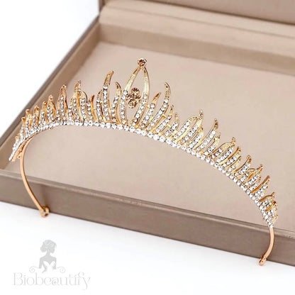 Lindsay Crystal Bridal Tiara Silver Gold Options