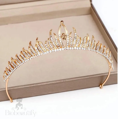 Lindsay Crystal Bridal Tiara Silver Gold Options