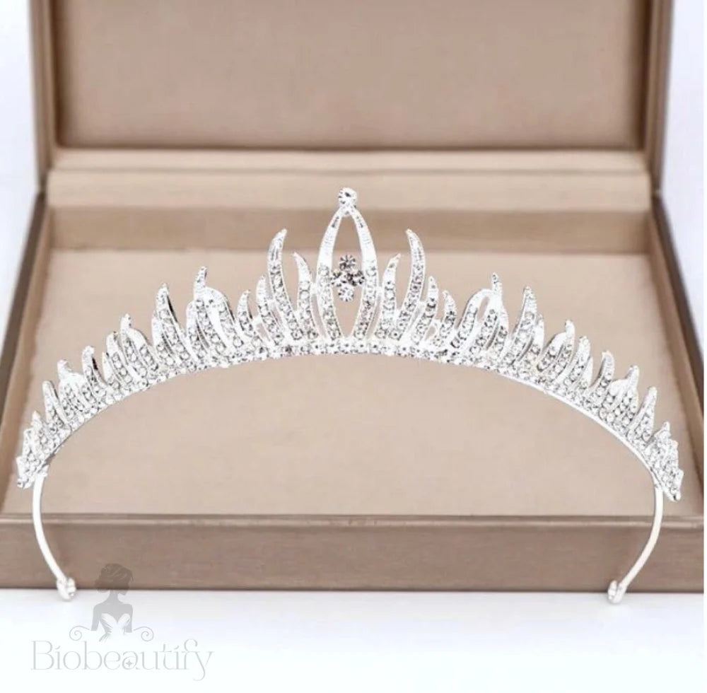 Lindsay Crystal Bridal Tiara Silver Gold Options