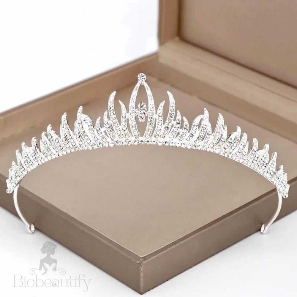 Lindsay Crystal Bridal Tiara Silver Gold Options