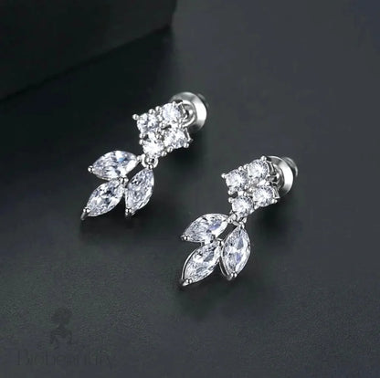 Linh Minimalist Cubic Zirconia Wedding Earrings