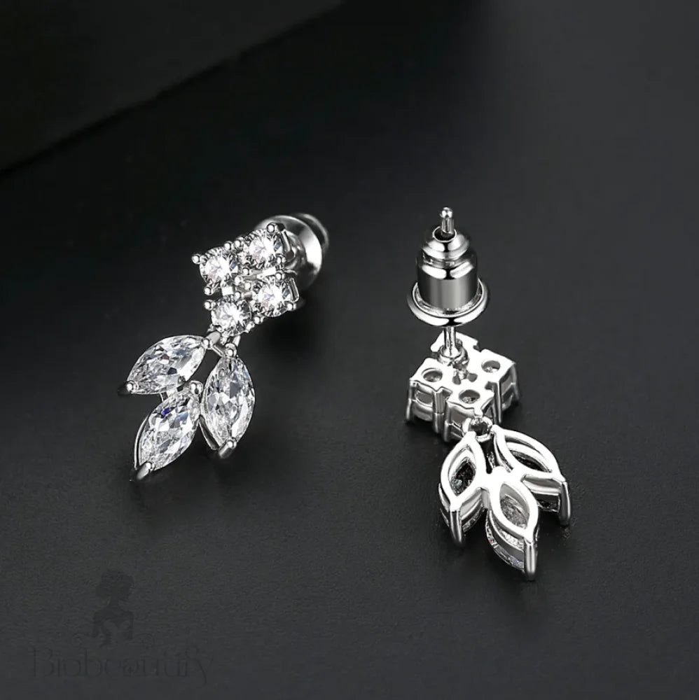 Linh Minimalist Cubic Zirconia Wedding Earrings