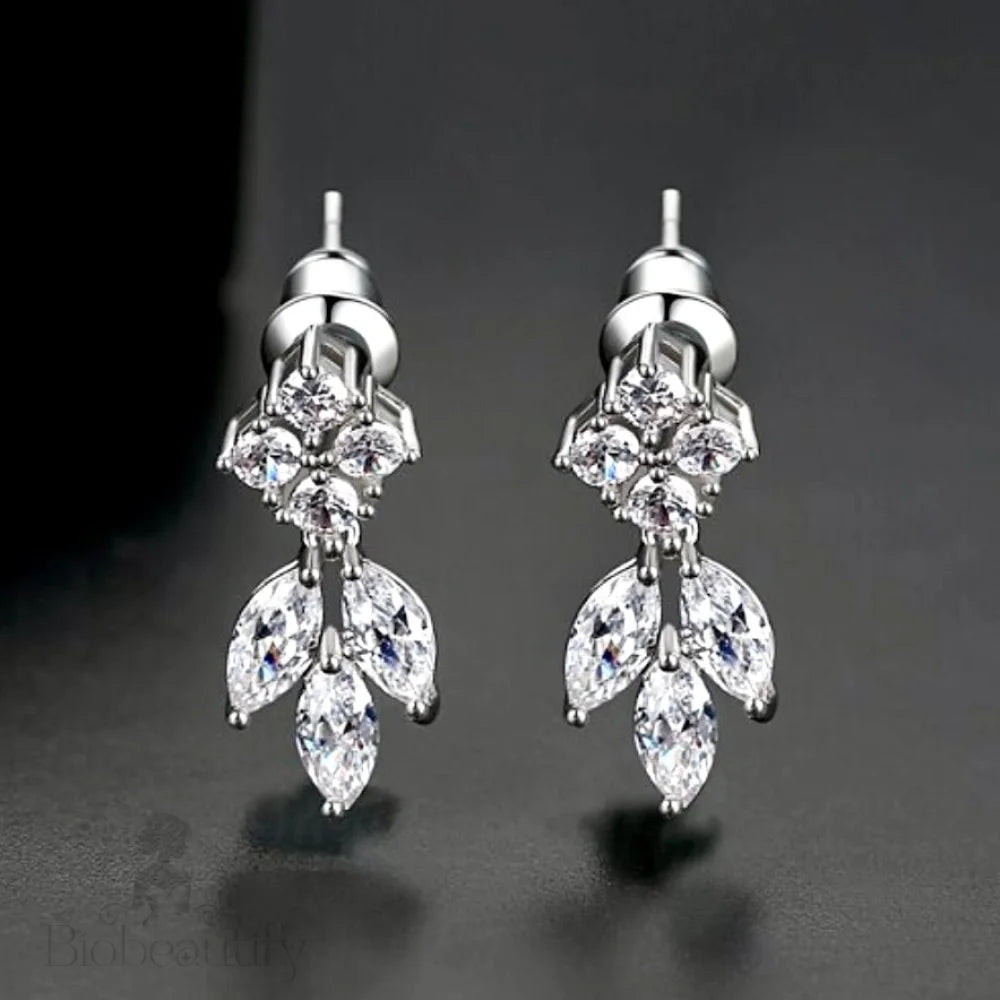 Linh Minimalist Cubic Zirconia Wedding Earrings