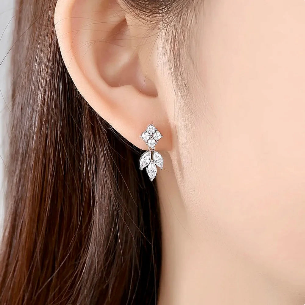 Linh Minimalist Cubic Zirconia Wedding Earrings