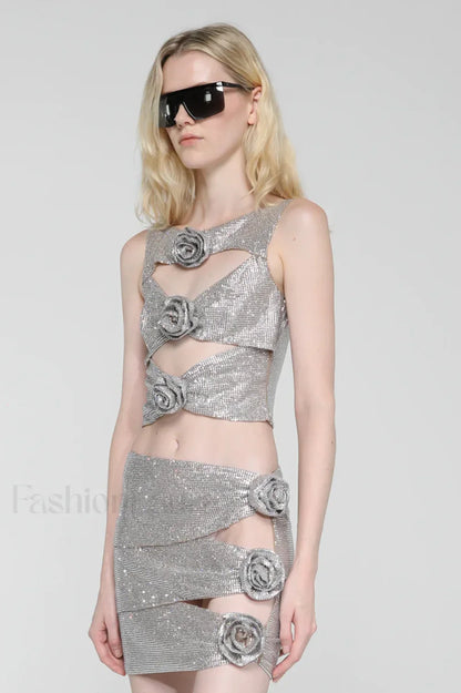 Linne Cutout Top Charming & Skirt Set