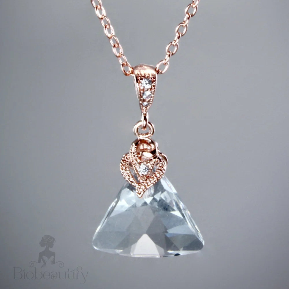 Liya Rose Gold Swarovski Crystal Pendant