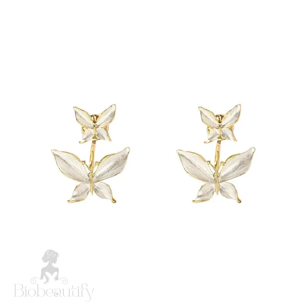 Lizakosht White Flower Butterfly Earrings For Women Spring Summer Jewelry Wholesale