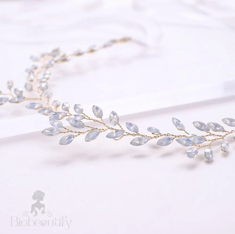 Lois Opal Bridal Headband Vine Gold Silver