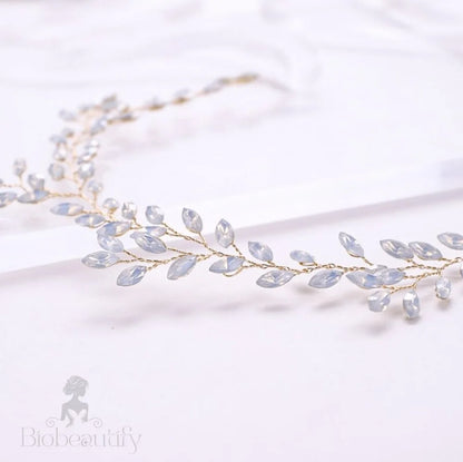 Lois Opal Bridal Headband Vine Gold Silver